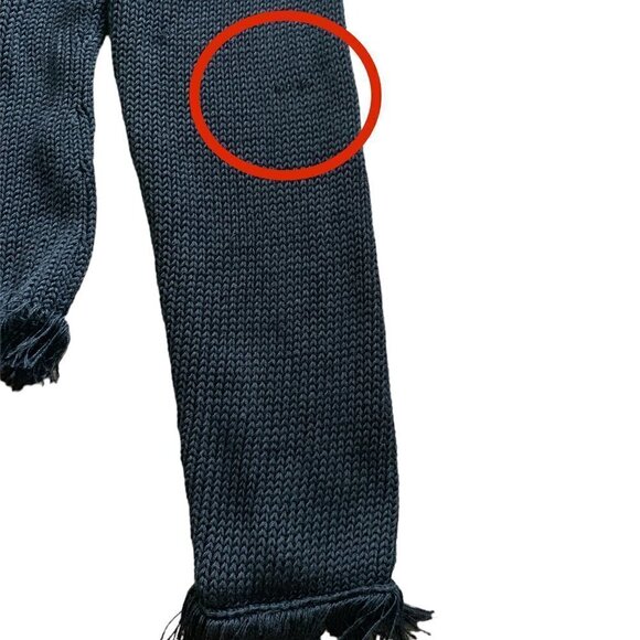 Chico's Linen Bl Fringe Open Cardigan & VTG Flapper Brooch Sz 2 L/12 Black #88G - Picture 7 of 9